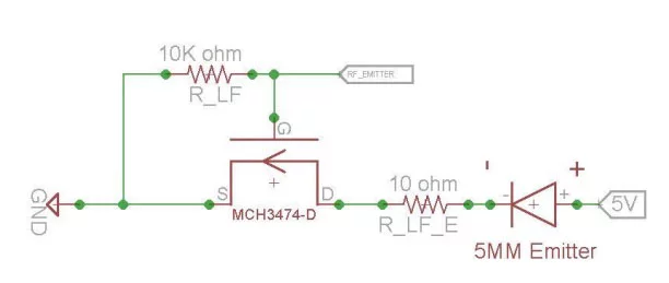 Circuito básico de diodo IR a 5V